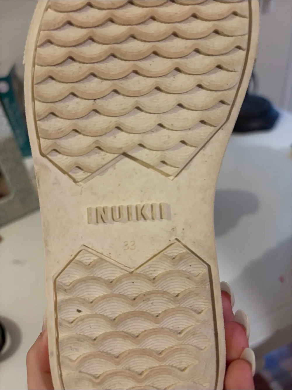 Inuikii Kids Suede Rope-Lace Beige Boots